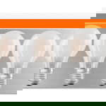 5 Becuri LED Osram Base Classic A, E27, 7W (60W), 806 lm, lumina calda (2700K), semi-transparent, OSRAM
