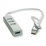 Hub USB 2.0 tip A+C cu 4 porturi Roline 14.02.5037 14.02.5037-10