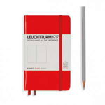 Agendă nedatată Leuchtturm Pocket (A6): Roșu, pagini albe