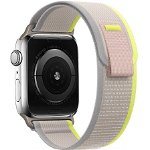 Curea Tech-Protect Nylon pentru Apple Watch 4/5/6/7/8/9/Se/Ultra 1/2 (42/44/45/49 mm) Bej, Tech-Protect