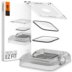 Folie Protectie Spigen ProFlex EZ FIT pentru Apple Watch 9 / 8 / 7 45mm Series, Set 2 bucati, Sticla Flexibila, Neagra AFL04051, Spigen