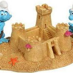 Decor pentru acvariu Sand castle The Smurfs Aqua Della, Ebi, 21,1x11,5x8,8cm, AQUA DELLA