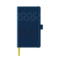 Agenda nedatata A5 Castelli, coperta rigida  bleumarin/argintiu, elastic bleumarin, dictando ivory, Litera