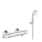Pachet promo Baterie cabina dus termostat Grohe Grohtherm 1000 New + set dus Grohe New Tempesta 34143003 27799001