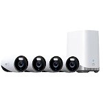 Kit supraveghere video wired eufyCam E330 (Professional), Rezolutie 4K, AI, Supraveghere 24/7, HomeBase 3 + 4 camere video, HDD de 1 TB, Alb