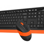 KIT tastatura + mouse wireless A4Tech Fstyler Negru/Orange, FG1010 Orange