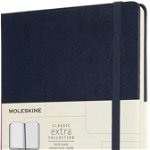 Carnet - Moleskine Classic Extra - Double Layout - Hard Cover, Large - Sapphire Blue