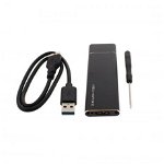 Carcasa SSD M2 SATA USB 3.0 negru, OEM