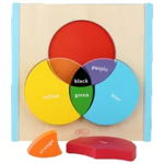 Puzzle 3D Montessori, IQ potrivire cercuri din lemn, 8 piese, WD2064 RCO®, Rco