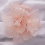 Brosa floare roz pal cu diametru de 14 cm din organza, cu clips pentru par, Shopika