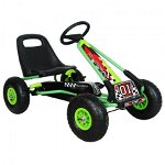 Kart M-Toys cu pedale si volan verde, M-Toys