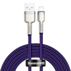 Cablu Date si Incarcare USB-A - Lightning Baseus Cafule Metal Series, 18W, 2m, Mov CALJK-B05, Baseus