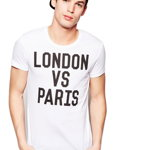 Tricou alb barbati - London vs Paris, S