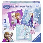 Ravensburger - Puzzle Frozen, 3 buc in cutie, 25/36/49 piese