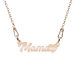 Mommy - Colier personalizat inimioara din argint 925 placat cu aur roz - Mama, BijuBOX