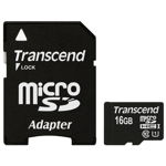 Micro SDHC 16GB + Adaptor SD, Transcend