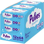 Servetele umede Pufies Sensitive, 12 pachete x 64 buc, 768 buc, Pufies