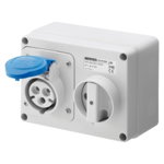 Priza industriala cu interblocaj - WITH BOTTOM - WITHOUT FUSE-HOLDER BASE - 3P+N+E 32A 200-250V - 50/60HZ 9H - IP44, Gewiss
