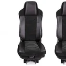 Set huse scaune camion compatibile MERCEDES ACTROS MP4 MP5 2011-> piele ecologica cu catifea, negru, Deluxe
