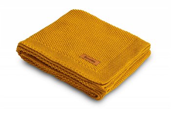 Paturica de bumbac tricotata Sensillo 100x80 cm Mustar, Sensillo