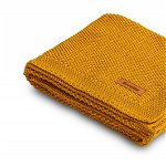 Paturica de bumbac tricotata Sensillo 100x80 cm Mustar, Sensillo