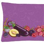 Caroline`s Treasures Fructe și legume în panza violet Fabric pernă decorativă 12H x16W, 