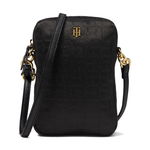 Incaltaminte Femei Tommy Hilfiger Gia II Gifting Hang Tag Top Zip Phone Crossbody w Card Case-Square Monogram Jacquard Black Lurex, Tommy Hilfiger