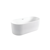 Cada baie freestanding Bella BSM-203S, model 3D tip riflaj, 170 x 80 x 58 cm, negru