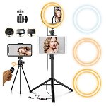 Lampa inelara pentru selfie si filmare Joyroom 10.2 inch, 2 buc, Negru, Joyroom
