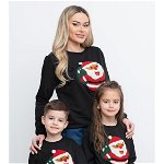 Haine de Craciun Bluze mama copil - set Go Santa negru