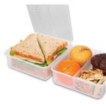 Set 2 cutii alimente din plastic colorat Sistema Lunch Cube To Go 1.4L, Sistema Plastics