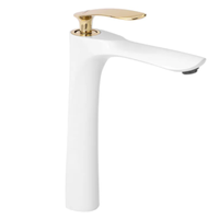 Baterie lavoar inalta Rea Orbit Alb Lucios cu Auriu Lucios Baterie lavoar inalta Rea Orbit Alb Lucios cu Auriu Lucios