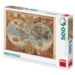 Puzzle - Harta lumii din 1626 (500 piese), Dino, 12 ani +, Dino