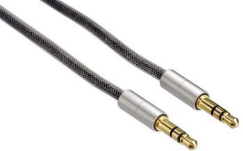 Cablu Audio Hama Aluline 80869, Jack 3.5 mm - Jack 3.5 mm, 2 m (Argintiu), Hama