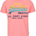 Tricou roz cu print multicolor pentru barbati - Superdry , Superdry