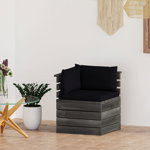 Canapea de gradina din paleti vidaXL, coltar, cu perne, lemn de pin, 65 x 65 x 71.5 cm, 18.55 kg 3061654