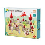 Set de joaca din lemn Castelul Dragonului, Tender Leaf Toys, 59 piese, Tender Leaf Toys