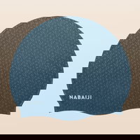 Cască de înot silicon Mărime universală Geo Alb-Albastru, DECATHLON