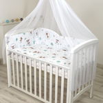 Baldachin din tul, funda din bumbac, imprimeu lenjerie caprioara mica, amy 300x160 cm, suport de prindere inclus, 153h cm, AMY