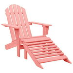 Scaun de gradina vidaXL 315867 Adirondack, Otoman detasabil, Lemn masiv brad (Roz), vidaXL