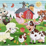 Puzzle din 40 de piese MazCo, lemn, multicolor, 30 x 22,5 cm