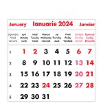 Mini calendar de birou 2024, Litera