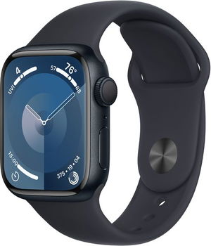 Apple Watch 9, GPS, Cellular, Carcasa Midnight Aluminium 41mm, Midnight Sport Band - S/M