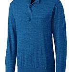 Imbracaminte Barbati Cutter Buck Long Sleeve Douglas Half-Zip Pullover DARK BLUE4