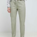 Medicine pantaloni femei, culoarea negru, fason chinos, medium waist, Medicine