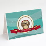 Caroline`s Treasures Ciocolata Brown Shih Tzu Merry Felicitari de Craciun si plicuri Pack de 8 Multicolore 7 x 5, 