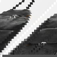 Francesca Rossi, Rucsac de piele ecologica cu buzunar cu clapa, Negru