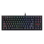 Tastatura gaming wireless si cu fir mecanica Redragon Knight neagra iluminare RGB