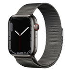 Apple Watch 7 GPS + Cellular, 41mm Graphite Stainless Steel Case, Graphite Milanese Loop