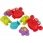 Set 7 animalute de baie, fara gauri, cu gentuta pentru transport, fara bpa, floating sea friends, playgro, new blue, Playgro